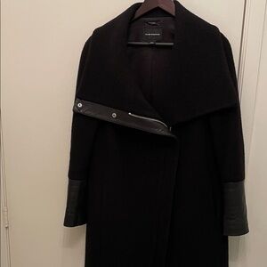 Club Monaco Black Wool Halli Coat